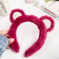 Cerchietto con orecchie d'orso in peluche rosa, accessorio per capelli morbido - Fascia Orso