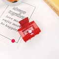 Molla per capelli rossa glitterata con Babbo Natale per acconciature natalizie - Forma di Babbo Natale / Rosso