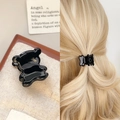 Mini molletta per capelli a forma di orso nero in acetato per acconciature laterali - Nero