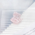 Elegante molletta per capelli a forma di gatto in acetato rosa con finitura marmorizzata - Rosa Acqua