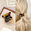 Pince à cheveux ours en acétate avec motif écaille de tortue et lettrage France Handmade - 2.3cm / Écaille Café