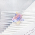 Chic cat shaped acetate hair claw clip with colorful iridescent marble texture - Dreamy Purple