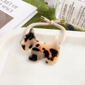 Hunde-Haargummi mit Schildpattmuster, glitzernden Kristallen und elastischen Kordeln - Beige Schildpatt