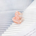 Pink marble acetate cat hair claw clip with stylish glossy finish for women - Nude Pink