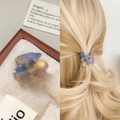 Mini butterfly hair claw clip with colorful marble acetic acid pattern for women - Butterfly Design / Dreamy Purple