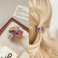 Mini butterfly hair claw in colorful marbled acetate with dreamy purple and yellow tones - Butterfly Design / 3cm / Multicolor