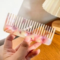 Elegante haarkam van acetaat met roze pareltextuur voor antistatische haarstyling - 13cm / Druivenpaars