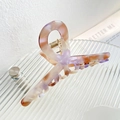 Elegant purple and brown acetate shark hair claw clip with tortoiseshell pattern - Cross Style - Grape Purple
