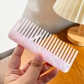 Pink marbled acetate wide tooth hair comb for anti-static daily hair styling - 13cm / Water Pink