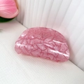 Pinza para el pelo rosa brillante de acrílico con textura de mármol y corte geométrico - 8cm / Semicírculo Grande Mármol Purpurina