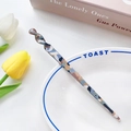 Minimalist marble pattern acetate hair stick with elegant blue and brown textures - Camo Blue