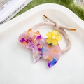 Elastico per capelli a gatto in acetato marmorizzato viola con dettagli dorati - Viola Puntinato 6cm