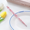 Modern pink and white marble texture acetic hair pin with a spiral twist design - Floral Light Purple