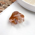 Semicircle claw clip in brown marble texture made of premium acrylic resin hair accessory - Shell Tea Brown