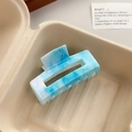 Pinza para el cabello rectangular con patrón de mármol azul y blanco en estilo minimalista - Rectangular Azul Cielo
