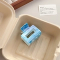 Sky blue marble pattern square hair claw clip made of premium acetate material - Square Sky Blue