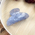 Pinza per capelli a squalo blu chiaro traslucido con glitter argento e forma a farfalla - Piccolo Semicerchio Viola Chiaro 8cm