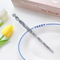 Elegant blue marble acetate hair stick hairpin for women with a spiral twist design - Marble Gray / 17.5cm