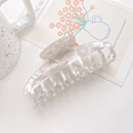 Elegant marble white hair claw clip with acetate texture for long hair styling - Keel Gemstone White / 9.5CM