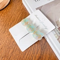 Three-piece set of cat-shaped acetate hair clips with green marble texture on card - Green Floral Pattern 6.5CM