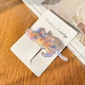 Katten haarclip van acetaat met paars-gele marmeren textuur op sieradenkaart - Kattenvorm / Dromerig Paars / 8cm