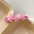 Roze golvende haarclip met goudfolie en doorschijnende harsstructuur voor vrouwen - Aurora Goud Paars 8.5CM