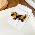 Dog shaped acetate hair clip in tortoiseshell finish with small rhinestone collar - Coffee Tortoise 6.5CM