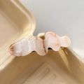 Retro golvende haarklem met beige marmeren textuur en elegante acetaatafwerking - Licht Koffie 8.5CM