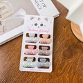 6er-Pack Mini-Haarklammern in Perlmutt-Pastellfarben mit Schleifen auf Katzenkarte - Modell B (Schleife) 2.5CM