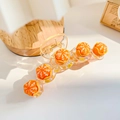 Pinza per capelli macaron con motivi di arance in acrilico arancione brillante - Arancia
