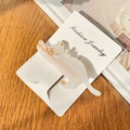 Chic cream-colored cat-shaped hair clip with gold detailing on a white display card - Cat Shape / Mermaid White / 8cm