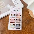 Lot de 6 mini pinces à cheveux carrées aux couleurs de bonbons irisés sur carte - Modèle E (Carré) 2.5CM