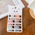Lot de 6 mini pinces à cheveux colorées nacrées sur carte de présentation bijoux - Modèle G (Rectangulaire) 2.5CM