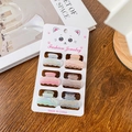 Lot de 6 mini pinces à cheveux sirène couleurs bonbon sur carte de présentation - Modèle H (Oreille de Chat) 2.5CM