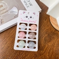 Lot de 6 mini pinces à cheveux fleur aux couleurs acidulées nacrées sur carte - Modèle I (Fleur) 2.5CM