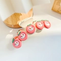 Pinza per capelli stile coreano con dolci decorazioni di pesche rosa in 3D - Pesca