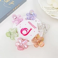 Set of six iridescent flower-shaped hair claws in assorted pastel colors for women - Flower Style