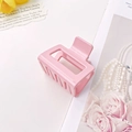 Glossy macaron pink rectangular claw clip hair accessory in a minimalist sweet style - Small Square Style (5CM)
