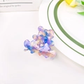 Pince à cheveux ours en acétate coloré avec découpe de cœur et motif marbré - Violet Métallique