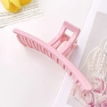 Grande pince à cheveux rectangulaire rose tendre pour cheveux épais fini brillant - Style Cintre (13CM)