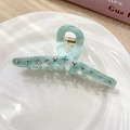 Pinza per capelli azzurra in acetato con strass floreali per capelli folti - Croce Celeste (11CM)