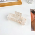Large ink marble pattern hair claw clip in creamy pink finish for women - Large / Champagne