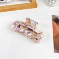 Minimalist large marble acrylic hair claw clip in pink and white for elegant updos - Large / Coffee Brown