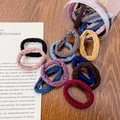 Elastic wavy hair ties in diverse Morandi colors with a clear storage container - Mixed Color Honeycomb Style (D)