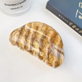 Haarklammer aus Acetat in Bernstein-Schildpatt mit goldenem Glitzer für elegante Frisuren - Goldsand 8CM