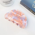 Minimalistische geometrische Haarklammer mit orange-lila Marmorierung für Haare - Mehrfarbig Rot 8CM