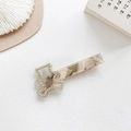 Fermaglio per capelli a forma di orso barocco in acetato marmorizzato con strass - 6.5cm / Grigio
