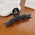 Minimalistische große Haarklammer in Mattschwarz mit elegantem, skulpturalem Design - Geflochten Schwarz 12cm