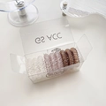 Set de 9 gomas de pelo en espiral de colores en TPU transparente, lila y café - Colores café
