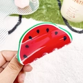 Creative watermelon shaped acrylic hair claw clip with vibrant red and green patterns - Watermelon